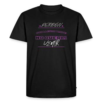 Je ne voulais pas venir - T-shirt Premium bio Homme - noir - Devant - Nico (187cm)