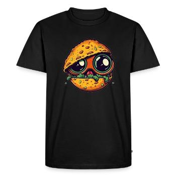 Burger Time - Men's Premium Organic T-Shirt - black - Front - Nico (187cm)