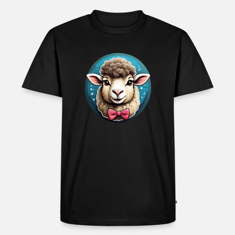 Lustiges Schaf Comic - Männer Premium Bio T-Shirt - Schwarz