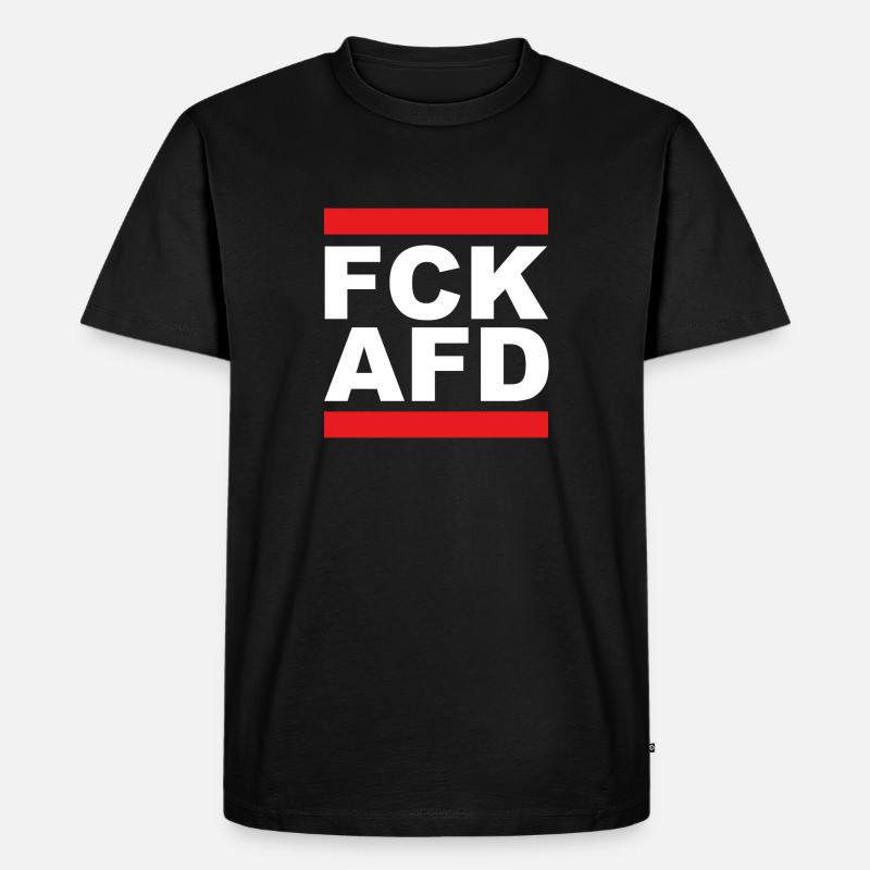 FCK AfD - Männer Premium Bio T-Shirt - Schwarz