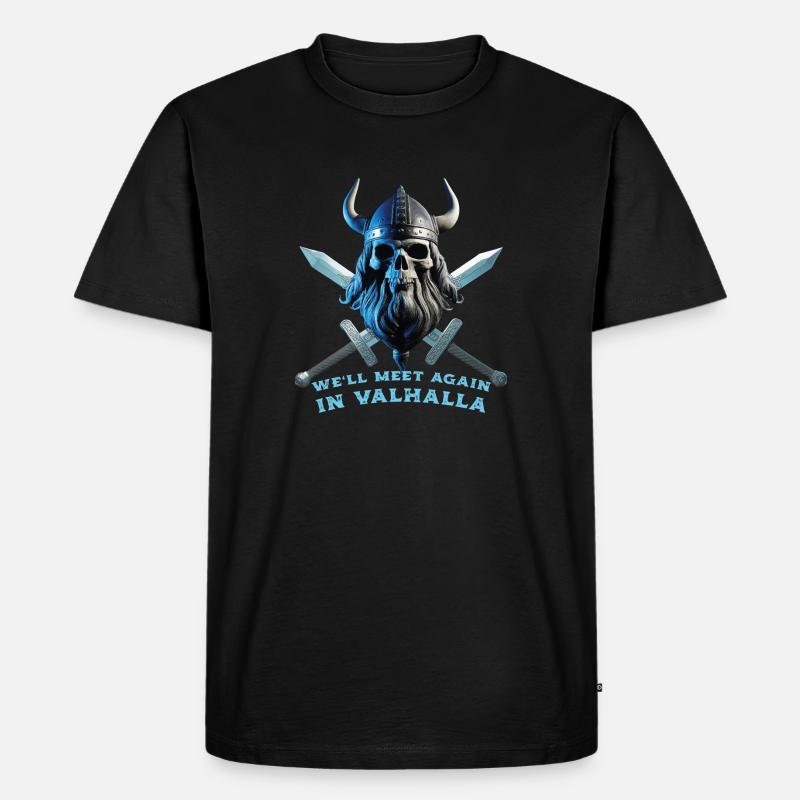 Wikinger Schädel 06 2024 07 - Männer Premium Bio T-Shirt - Schwarz