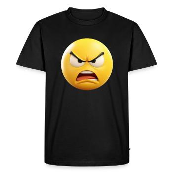 Angry Emoticon Emotion - Men's Premium Organic T-Shirt - black - Front - Nico (187cm)