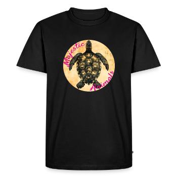 Animaux majestueux : Tortue sage - T-shirt Premium bio Homme - noir - Devant - Nico (187cm)