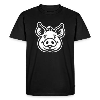 Pig Piggy - Men's Premium Organic T-Shirt - black - Front - Nico (187cm)
