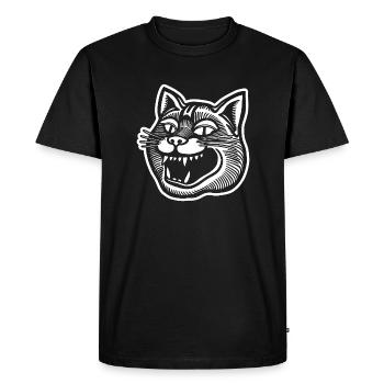 Chat Chats Chat Dame Chat Amoureux Chat Visage - T-shirt Premium bio Homme - noir - Devant - Nico (187cm)