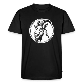 Chèvre Capricorne Chèvre - T-shirt Premium bio Homme - noir - Devant - Nico (187cm)