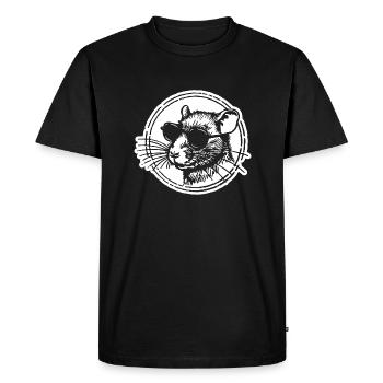 Souris Rat - T-shirt Premium bio Homme - noir - Devant - Nico (187cm)