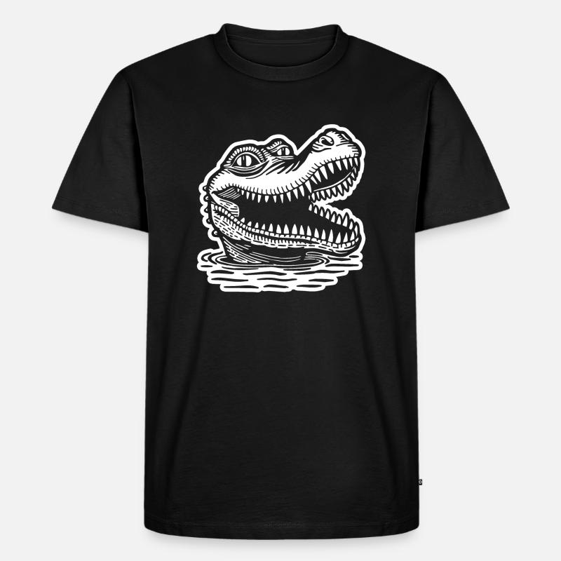 Krokodil Alligator - Männer Premium Bio T-Shirt - Schwarz