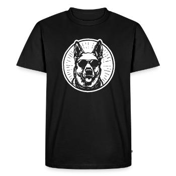 Tête de chien de berger allemand - T-shirt Premium bio Homme - noir - Devant - Nico (187cm)