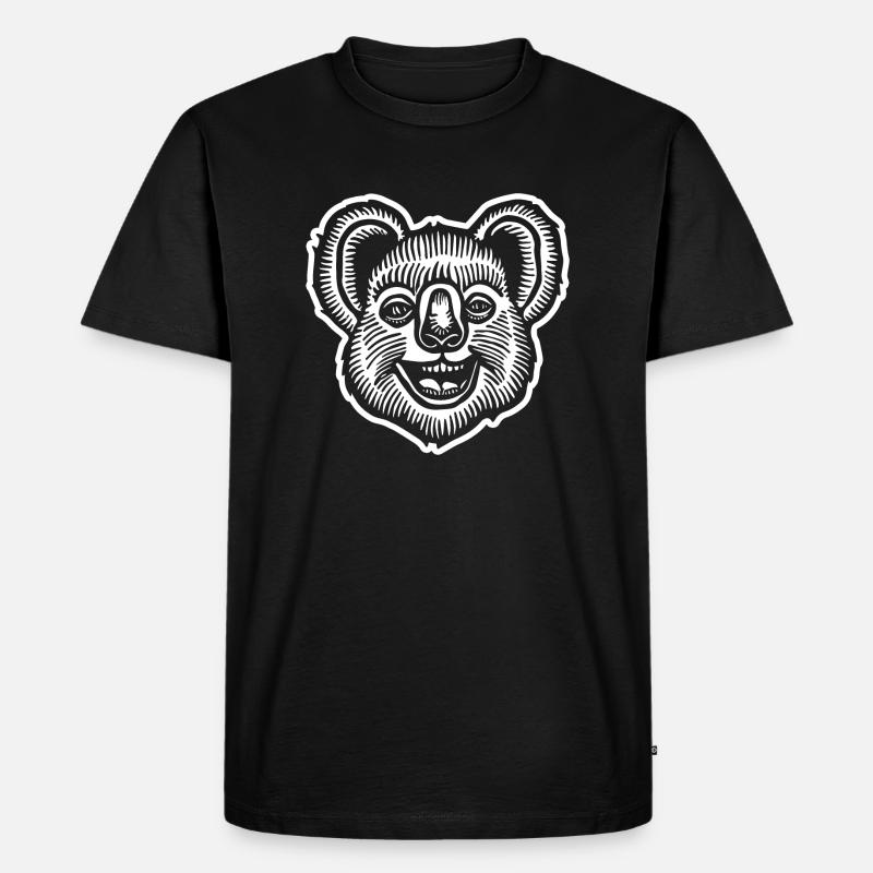 Koala - Männer Premium Bio T-Shirt - Schwarz
