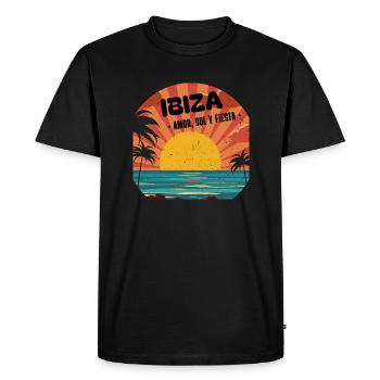 Ibiza amor sol y fiesta - T-shirt Premium bio Homme - noir - Devant - Nico (187cm)