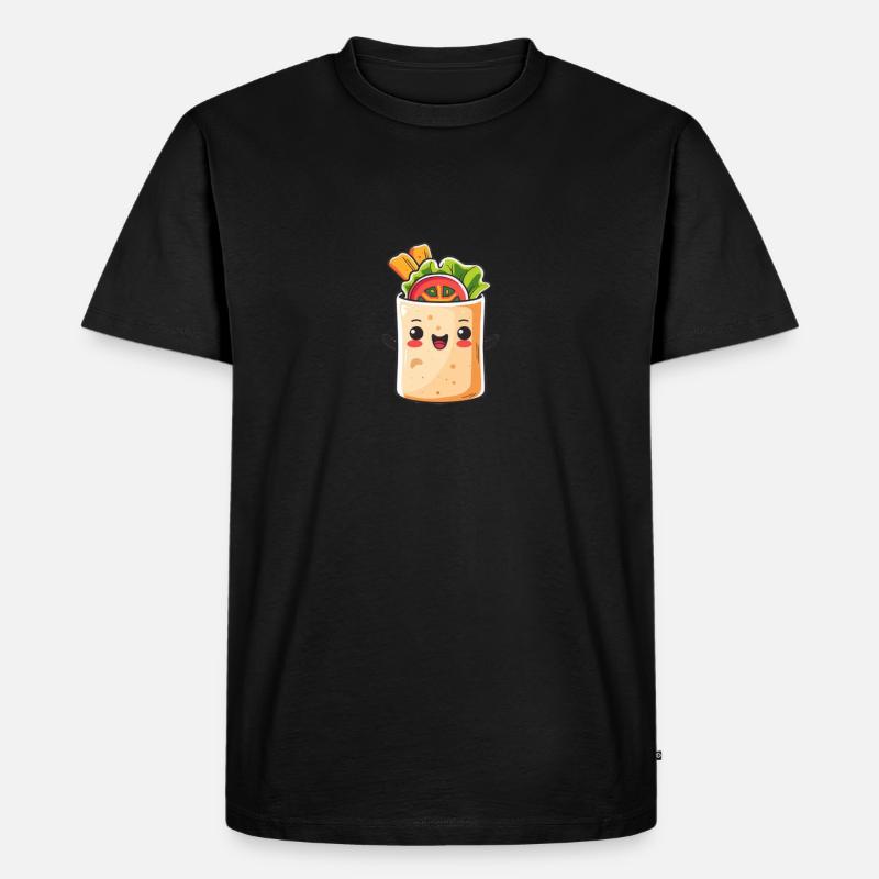 Süßer Burrito Comic - Männer Premium Bio T-Shirt - Schwarz