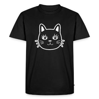 Chat Chats Visage de chat - T-shirt Premium bio Homme - noir - Devant - Nico (187cm)