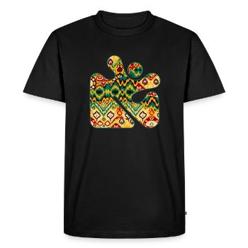 Un motif abstrait plein de couleurs vives - T-shirt Premium bio Homme - noir - Devant - Nico (187cm)
