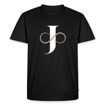 Infinite letter - Men's Premium Organic T-Shirt - black - Front - Nico (187cm)