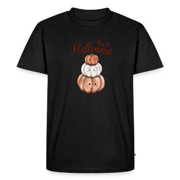 This is Halloween, 3 Fall Pumpkins - Men's Premium Organic T-Shirt - black - Front - Nico (187cm)