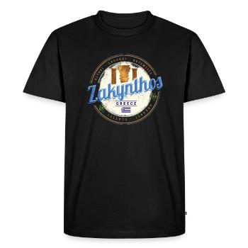 Île de Zakynthos en Grèce Souvenir Vintage - T-shirt Premium bio Homme - noir - Devant - Nico (187cm)