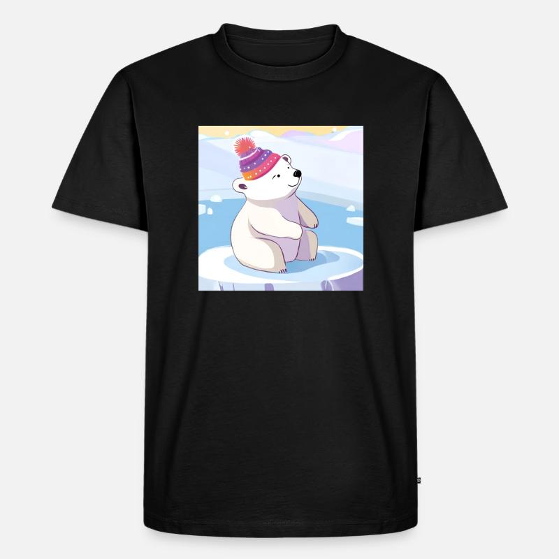 Eisbär2 - Männer Premium Bio T-Shirt - Schwarz