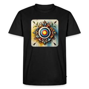 Archery Art No. 1 - Men's Premium Organic T-Shirt - black - Front - Nico (187cm)