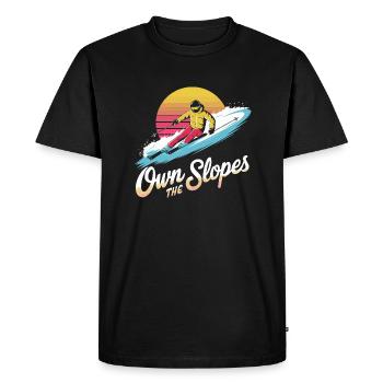 Own the Slopes - Retro Ski Style - Men's Premium Organic T-Shirt - black - Front - Nico (187cm)
