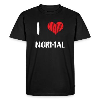 Haine Normal Arrêter Haine Anti Haine - T-shirt Premium bio Homme - noir - Devant - Nico (187cm)