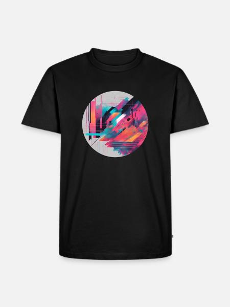 Glitch-Kunst - Männer Premium Bio T-Shirt - Schwarz