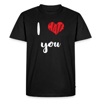 Haïr Tu arrêtes Haine Anti Haine - T-shirt Premium bio Homme - noir - Devant - Nico (187cm)