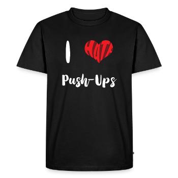 Entraînement physique Je déteste les pompes Exercice d’entraînement - T-shirt Premium bio Homme - noir - Devant - Nico (187cm)