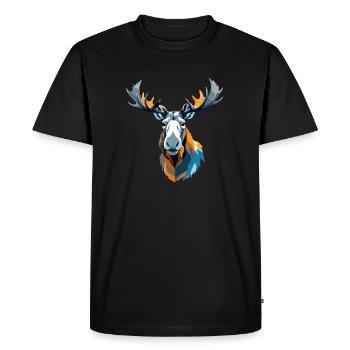 Moose Vector Art with Vibrant Colour Illustration - Men's Premium Organic T-Shirt - black - Front - Nico (187cm)