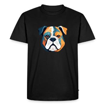 English Bulldog Vector Art with Vibrant Colour - Men's Premium Organic T-Shirt - black - Front - Nico (187cm)