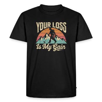 Message humoristique pour les chasseurs de trésors - T-shirt Premium bio Homme - noir - Devant - Nico (187cm)