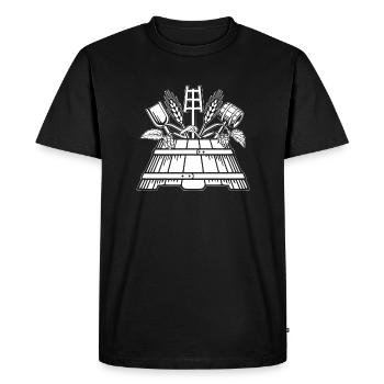 Brewer logo - Men's Premium Organic T-Shirt - black - Front - Nico (187cm)