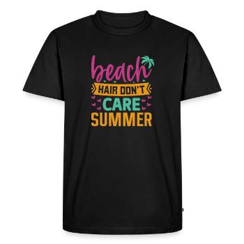 Beach Hair Dont Care Summer - Men's Premium Organic T-Shirt - black - Front - Nico (187cm)