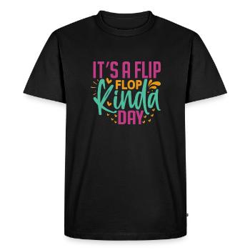 C’est une sorte de journée de tongs - T-shirt Premium bio Homme - noir - Devant - Nico (187cm)