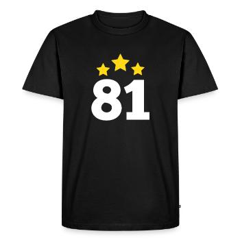 81 ans étoile - cadeau 81e anniversaire - T-shirt Premium bio Homme - noir - Devant - Nico (187cm)