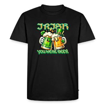 Chopes à bière amusantes avec charme irlandais et feuille de trèfle - T-shirt Premium bio Homme - noir - Devant - Nico (187cm)