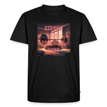 fort - T-shirt Premium bio Homme - noir - Devant - Nico (187cm)