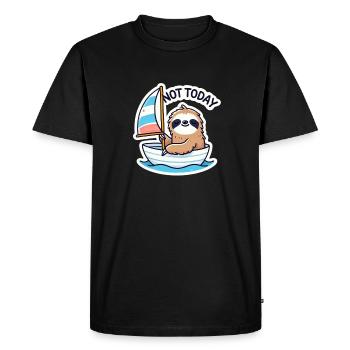 Sailing boat with sloth - Men's Premium Organic T-Shirt - black - Front - Nico (187cm)