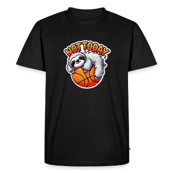 Basketball with sloth - Men's Premium Organic T-Shirt - black - Front - Nico (187cm)