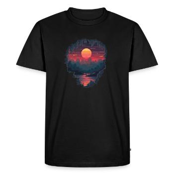 Trou dans un monde pixélisé - T-shirt Premium bio Homme - noir - Devant - Nico (187cm)