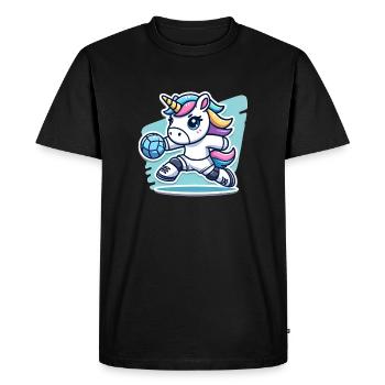Cool handball design for handball players - Men's Premium Organic T-Shirt - black - Front - Nico (187cm)