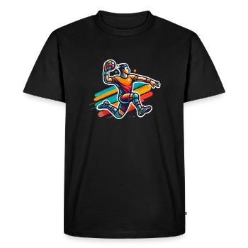 Cool handball design for handball players - Men's Premium Organic T-Shirt - black - Front - Nico (187cm)