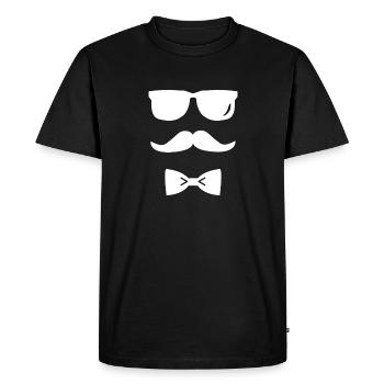 Stylish beard with sunglasses & bow tie - Men's Premium Organic T-Shirt - black - Front - Nico (187cm)