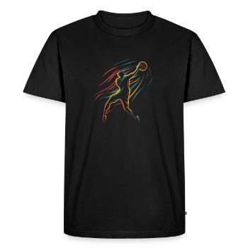 Conception du handball - T-shirt Premium bio Homme - noir - Devant - Nico (187cm)