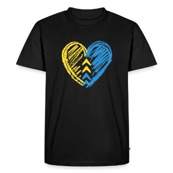 Diagram of Down syndrome of the heart loop - Men's Premium Organic T-Shirt - black - Front - Nico (187cm)