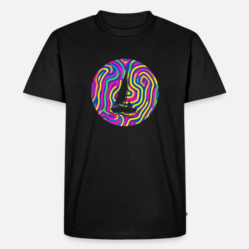 Segelboote Segelboot Boote - Männer Premium Bio T-Shirt - Schwarz