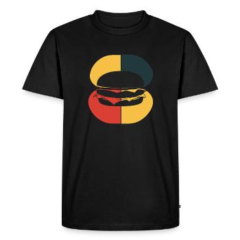 Burger Restauration rapide Rue - T-shirt Premium bio Homme - noir - Devant - Nico (187cm)