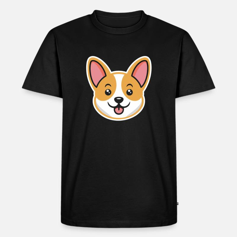 Corgi - Männer Premium Bio T-Shirt - Schwarz
