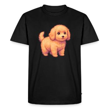Adorable chiot brun clair joueur - T-shirt Premium bio Homme - noir - Devant - Nico (187cm)