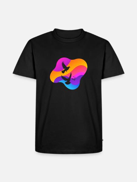 Taube Taubenei Turteltauben - Männer Premium Bio T-Shirt - Schwarz